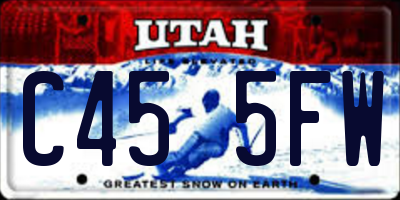 UT license plate C455FW