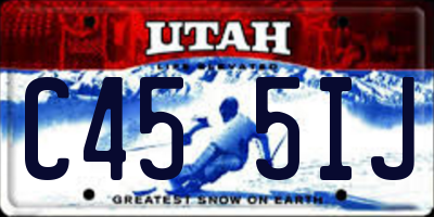 UT license plate C455IJ