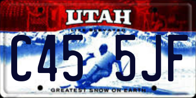 UT license plate C455JF