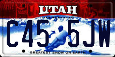 UT license plate C455JW