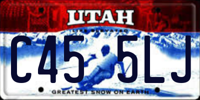 UT license plate C455LJ