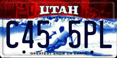 UT license plate C455PL