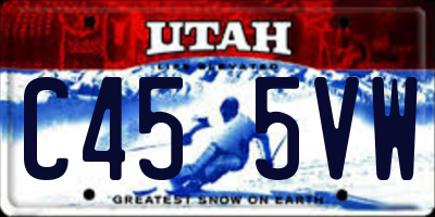 UT license plate C455VW