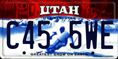 UT license plate C455WE