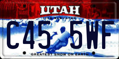 UT license plate C455WF