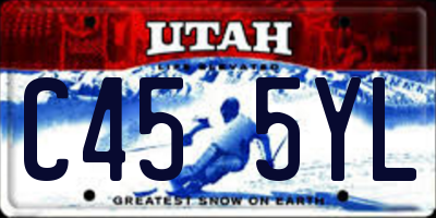UT license plate C455YL