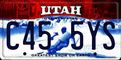 UT license plate C455YS