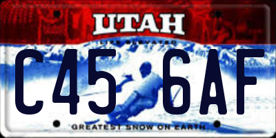 UT license plate C456AF