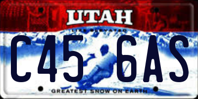 UT license plate C456AS