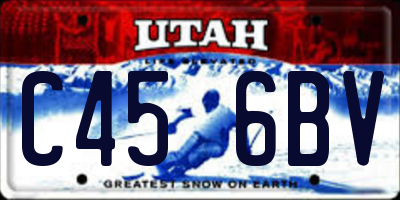 UT license plate C456BV