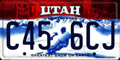 UT license plate C456CJ