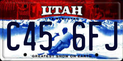 UT license plate C456FJ