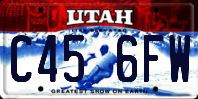 UT license plate C456FW