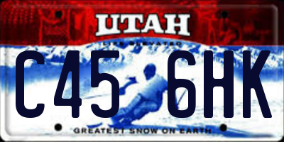 UT license plate C456HK