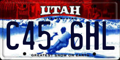 UT license plate C456HL