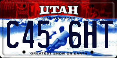 UT license plate C456HT