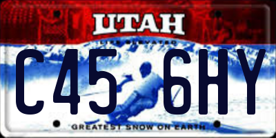 UT license plate C456HY