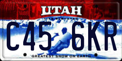 UT license plate C456KR