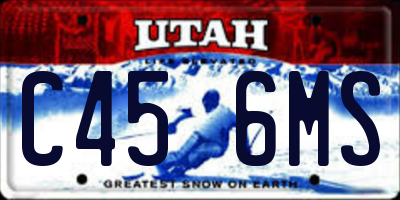UT license plate C456MS