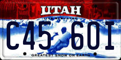 UT license plate C456OI