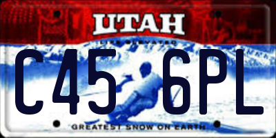 UT license plate C456PL