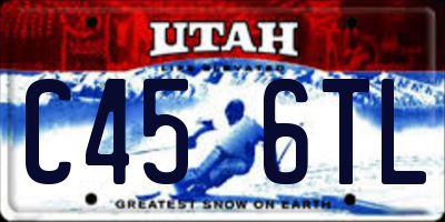 UT license plate C456TL