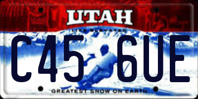 UT license plate C456UE
