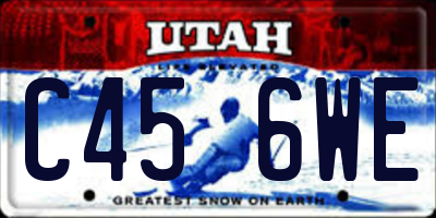 UT license plate C456WE