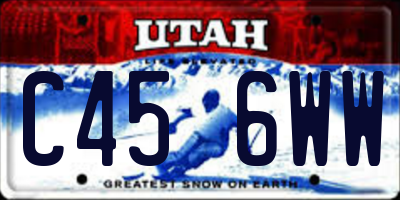 UT license plate C456WW