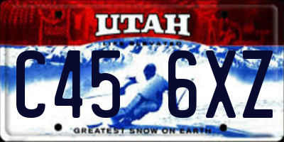 UT license plate C456XZ