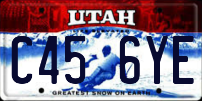 UT license plate C456YE