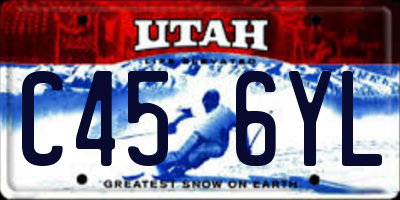 UT license plate C456YL