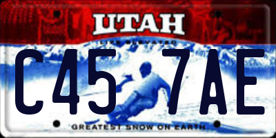 UT license plate C457AE