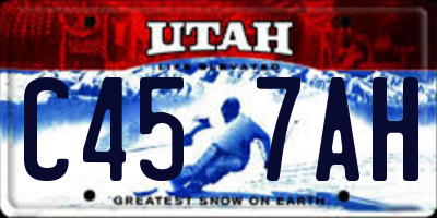 UT license plate C457AH