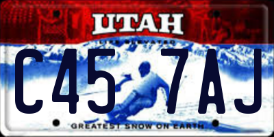 UT license plate C457AJ