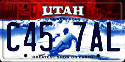 UT license plate C457AL