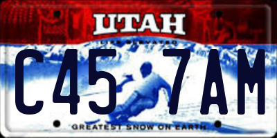 UT license plate C457AM