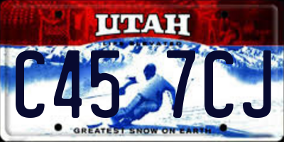 UT license plate C457CJ