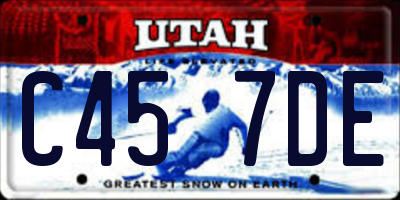 UT license plate C457DE