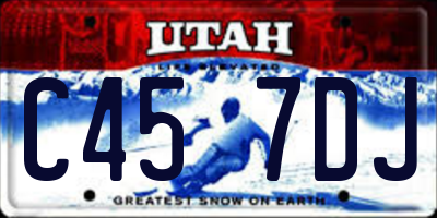 UT license plate C457DJ