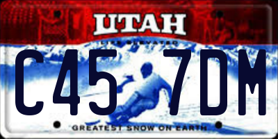 UT license plate C457DM