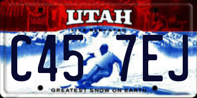 UT license plate C457EJ