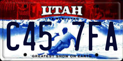 UT license plate C457FA