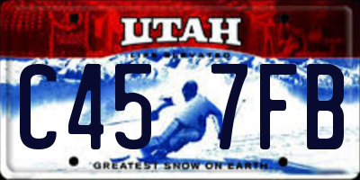 UT license plate C457FB