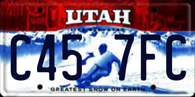 UT license plate C457FC