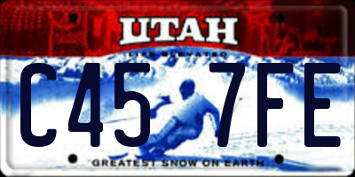 UT license plate C457FE