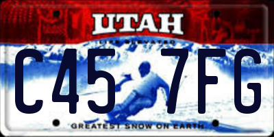 UT license plate C457FG