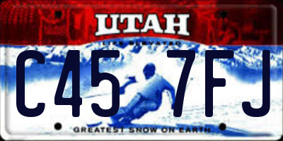 UT license plate C457FJ