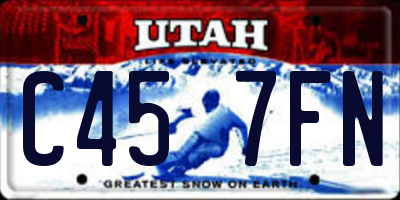 UT license plate C457FN