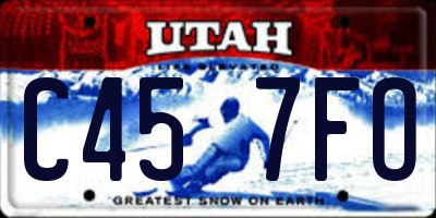 UT license plate C457FO
